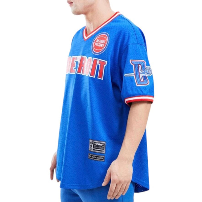 Pro Standard Detroit Pistons V Neck Jersey T Shirt (Royal Blue) BDP153946-RYB