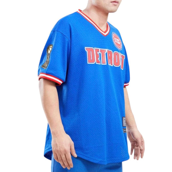 Pro Standard Detroit Pistons V Neck Jersey T Shirt (Royal Blue) BDP153946-RYB