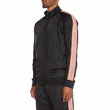 Kappa Logo Tape Artem 2 Track Jacket (Black/Grey-Orange/Green) 311B7TW