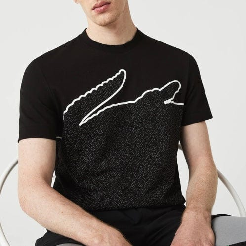 Lacoste Pique Blend Crew Neck T Shirt (Black) TH2963