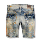 Juniors Jordan Craig Sparta Striped Denim Shorts (Desert Storm) J3168SB