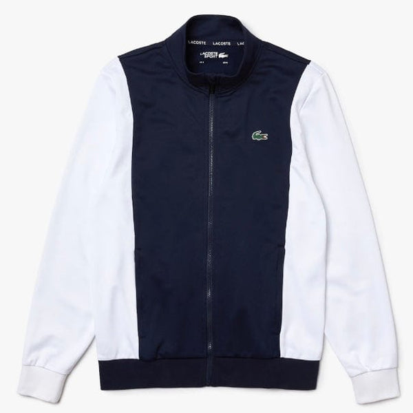 Lacoste Sport Resistant Bicolor Pique Zip Sweatshirt (Navy/White) SH6937