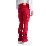 Pheelings Never Look Back Cargo Flare Stack Denim (Red) - PH-SS22