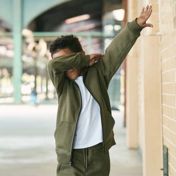 Kids Jordan Craig Uptown Zip Up Hoodie (Olive) 8521HK