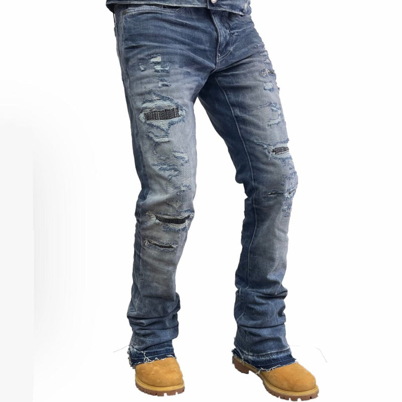 Jordan Craig Theo Slight Flare Stack Denim (Aged Wash) JF300R