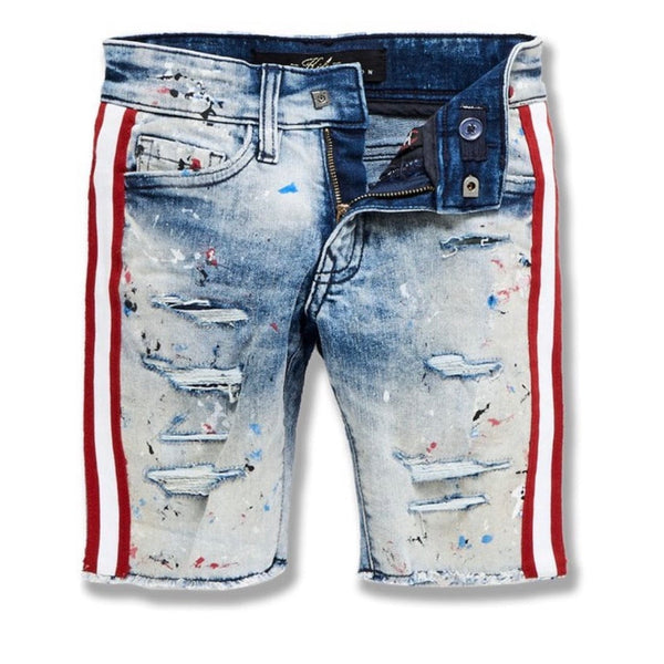 Kids Jordan Sparta Striped Denim Shorts (South Beach) J3168SK