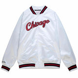 Mitchell & Ness Nba Chicago Bulls Lightweight Satin Jacket (White)