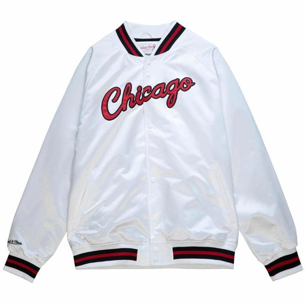 Mitchell & Ness Nba Chicago Bulls Lightweight Satin Jacket (White)