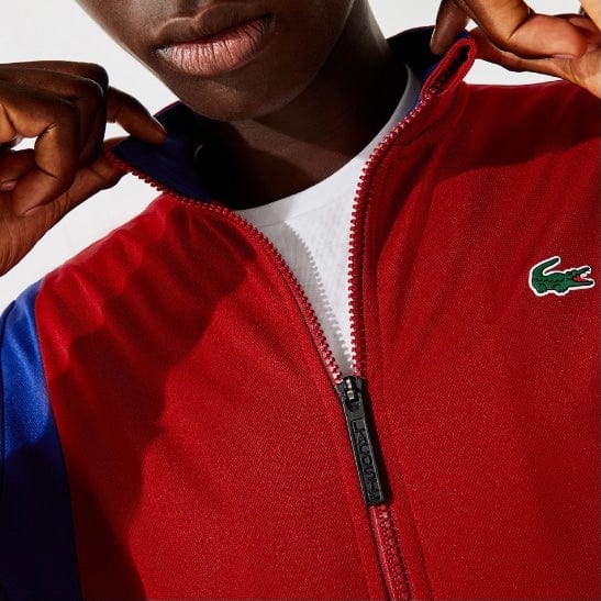 Lacoste Sport Resistant Bicolor Pique Zip Sweatshirt (Red/Blue) SH6937