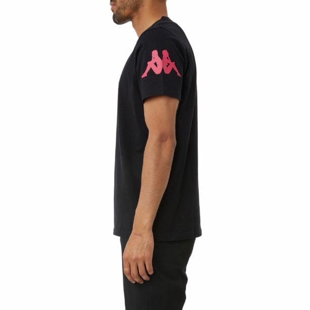 Kappa Authentic Paroo T Shirt (Black/Fuchsia-Blue/Yellow) 34155EW