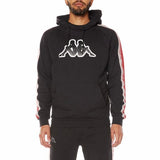 Kappa Logo Tape Dapet Hoodie (Black/Grey/Red) 33194WW