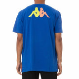 Kappa Authentic Runis T Shirt (Blue/Lime-Orange/Grey) 311BHUW