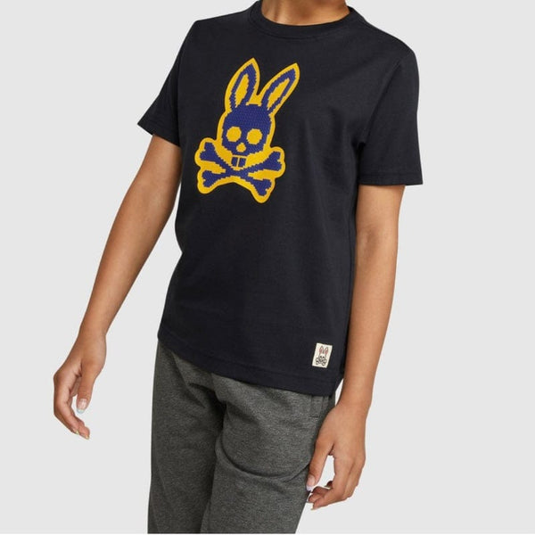 Kids Psycho Bunny Alston Graphic Tee (Navy) - B0U107Q1PC