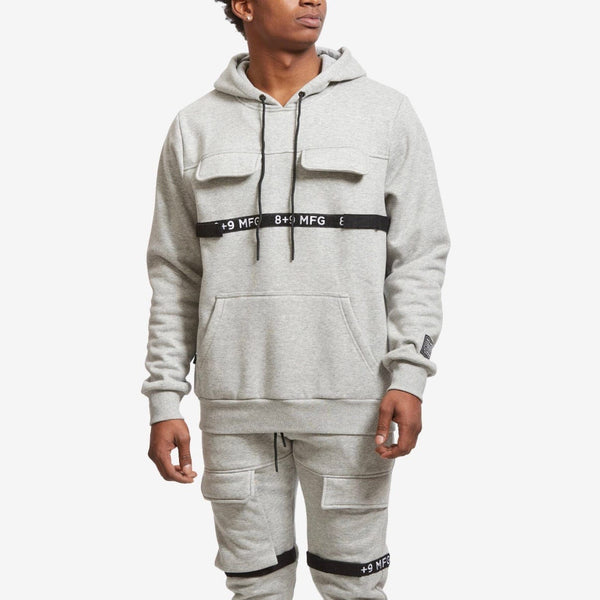 8&9 Strapped Up Fleece Hoodie (Grey) HSTRFGRY