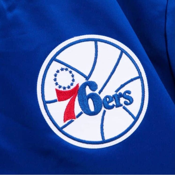 Mitchell & Ness Nba Philadelphia 76ers Champ City Satin Jacket (Royal)