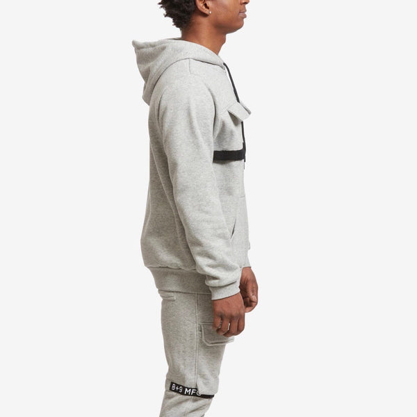 8&9 Strapped Up Fleece Hoodie (Grey) HSTRFGRY