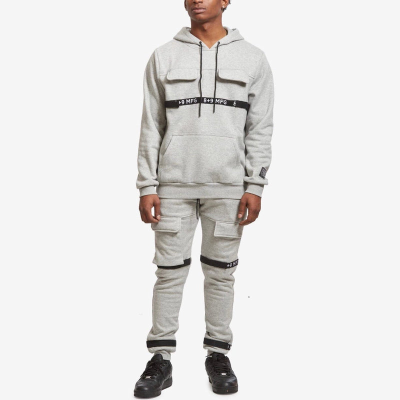 8&9 Strapped Up Fleece Hoodie (Grey) HSTRFGRY