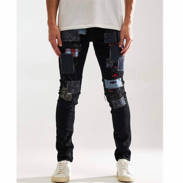 Embellish Silas Denim Jean (Black Patchwork) EMBF221-107