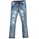 Platini Rhinestone/Destroyed (Blue) Jeans - MFJ7666