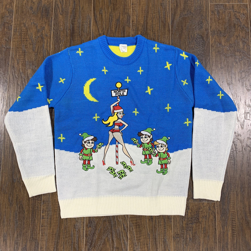 Christmas Sweater North Pole Blue