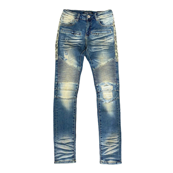 Embellish Bower Biker Jeans (Indigo Cheetah) EMBFALL120-110