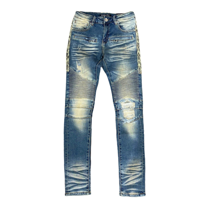 Embellish Bower Biker Jeans (Indigo Cheetah) EMBFALL120-110