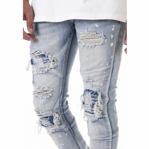 Kdnk Patched Ripped Jeans (Blue) KND4337