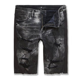 Jordan Craig Sparta Striped Denim Shorts (Triple Black) J3168S