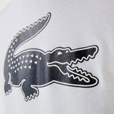 Lacoste Sport 3D Print Crocodile Breathable Jersey T Shirt (White/Navy) TH2042