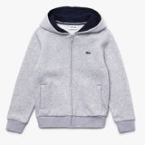 Kids Lacoste Sport Tennis Zippered Fleece Sweatshirt (Grey/Navy) SJ2903