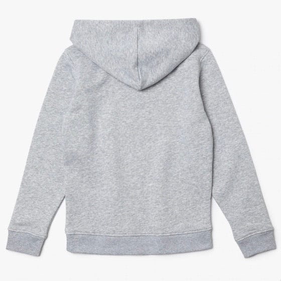 Kids Lacoste Hooded Logo Print Fleece Sweatshirt (Grey Chine) SJ1359