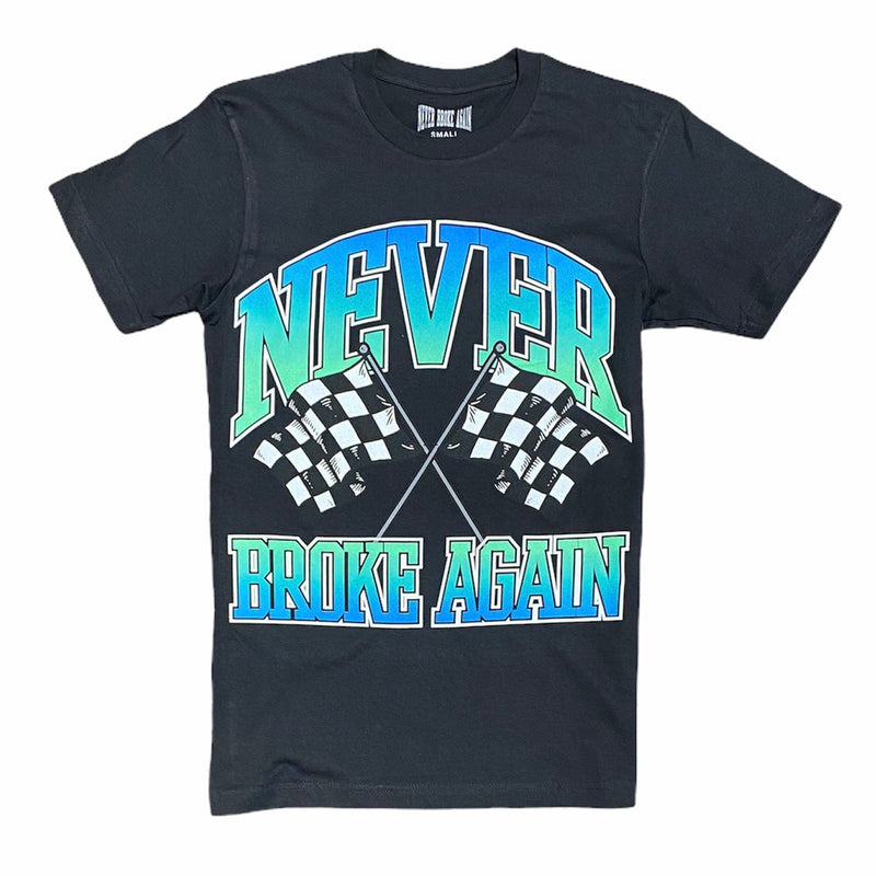 Never Broke Again Checker Flag T Shirt (Black)