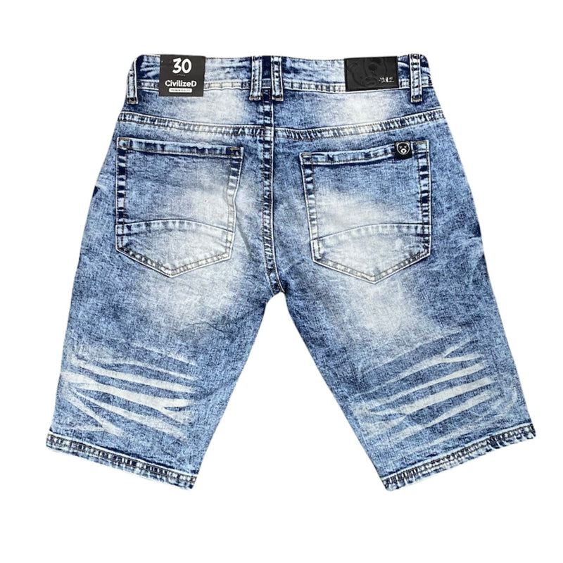 Civilized Self Love Bear Denim Short - CV1167MDBLUE