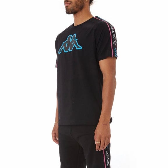 Kappa Logo Tape Avirec 2 T Shirt (Black/Blue/White) 311B7CW