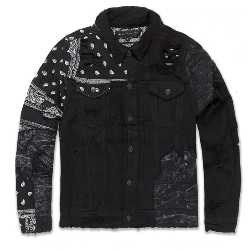 Boys Jordan Craig Represent Denim Trucker Jacket (Noir) 91556B