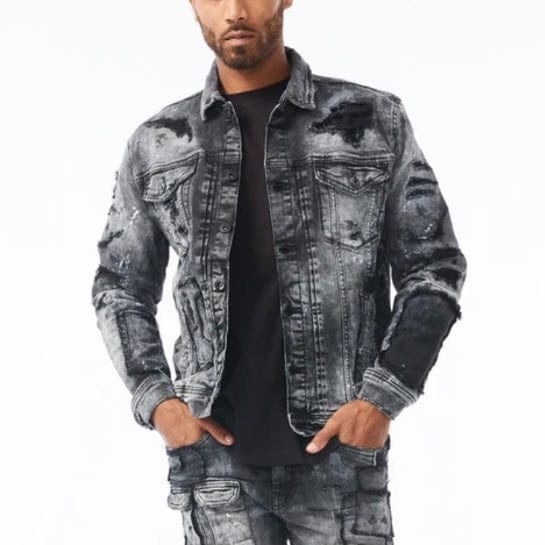 Jordan Craig Washington Heights Denim Trucker Jacket (Vintage Black) 91557