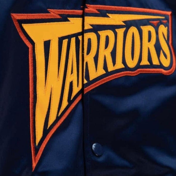 Mitchell & Ness Nba Golden State Warriors Lightweight Satin Jacket (Navy)