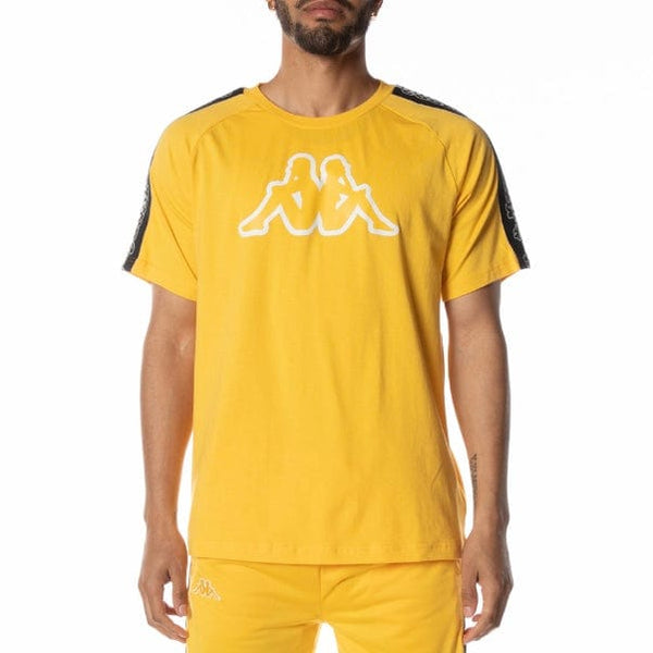 Kappa Logo Tape Davirec T Shirt (Yellow/Grey/Black) 331B8EW