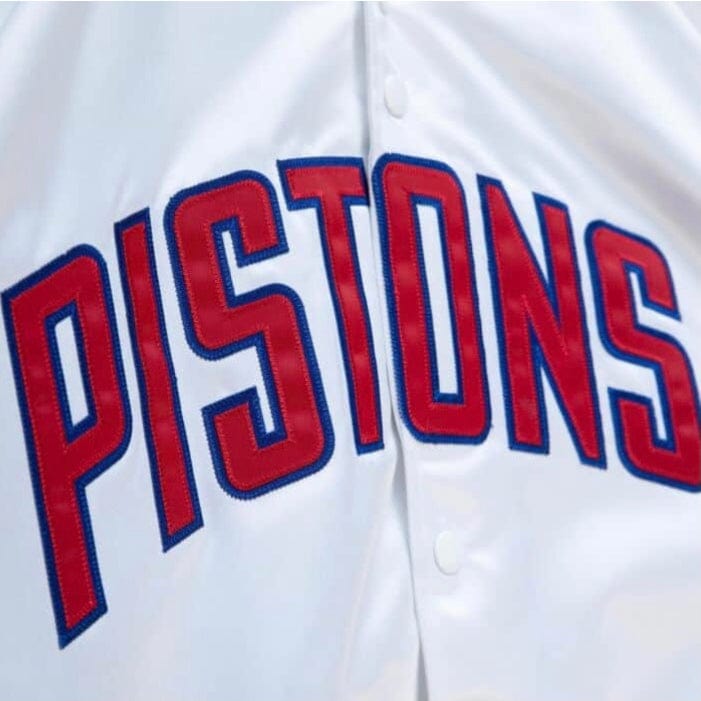 Mitchell & Ness Nba Detroit Pistons Lightweight Satin Jacket (White)