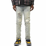 Kdnk Distressed & Patched Jeans (Vintage Light Blue) KND4421