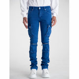 Pheelings Never Look Back Cargo Flare Stack Denim (Royal Blue) - PH-SS22