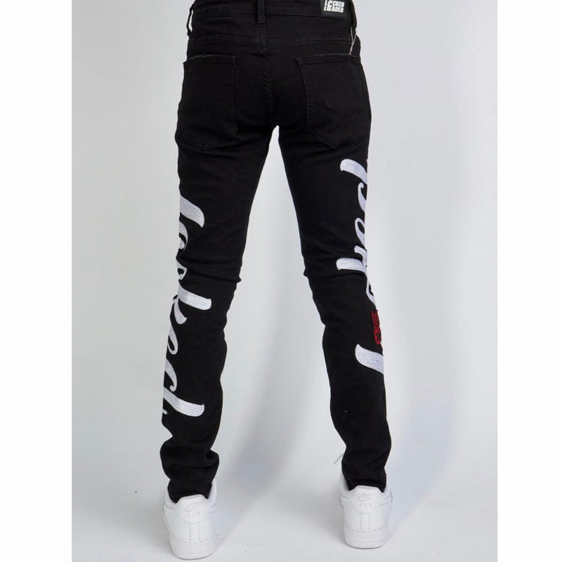 Locked & Loaded Chain Stitch Denim Jean (Black/White) LLCHSE1025250