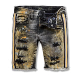 Kids Jordan Sparta Striped Denim Shorts (Gold) J3168SK
