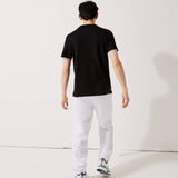 Lacoste Sport Patchwork Crocodile Print T Shirt (Black) TH0822