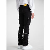 Pheelings Never Look Back Cargo Flare Stack Denim (Black)