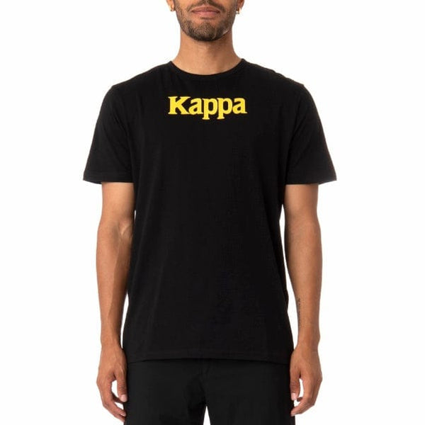 Kappa Authentic Runis T Shirt (Black/Fuchsia-Blue/Yellow) 311BHUW