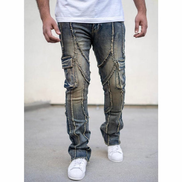 Damati Oliver Stacked Cargo Premium Denim (Dark Blue) DMT-995