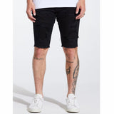 Embellish Rip & Repair Spencer Shorts (Jet Black) EMBSPNCR-SHRT