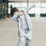 Kids Jordan Uptown Zip Up Hoodie (Heather Grey) 8521HB