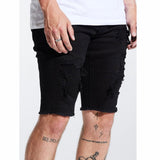 Embellish Rip & Repair Spencer Shorts (Jet Black) EMBSPNCR-SHRT